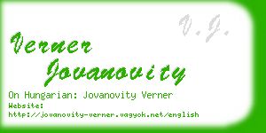 verner jovanovity business card